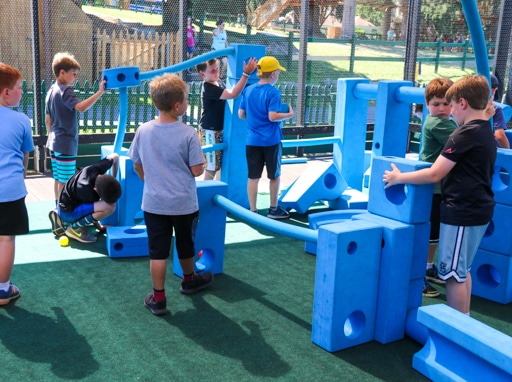 Campers playing on the playground